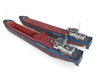 General Cargo Ship open and closed 3D model