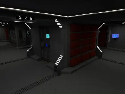 Starbase sci-fi spacecraft Free low-poly 3D model