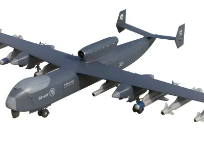 China JiuTian SS-UAV  Low-poly 3D model