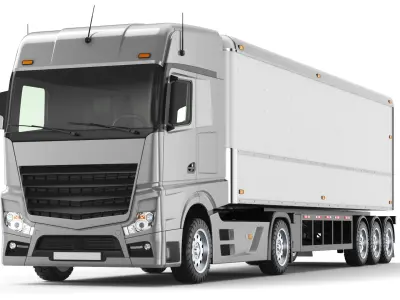 Detailed Three Cargo Trucks  purchase 3D model