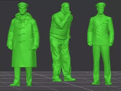 Captain Frederic Johnnie Walker in 3 poses  3D print model