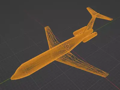 Fictional Twin Rear Engine Jetliner DC-9-30 Inspired series 3D model
