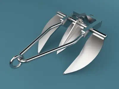 Anchor metal claw 3D model
