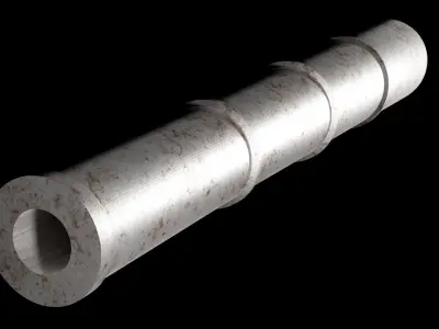 Cannon metal pipe 3D model