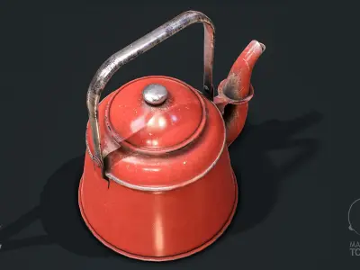 Old Teapot Low-poly 3D model