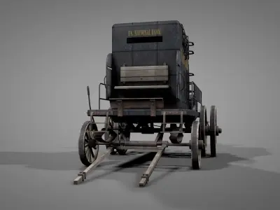 Old West Armored Safe Wagon 3D model