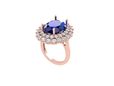 Oval Art Deco Ring 3D print model 9