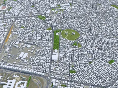 Homs Syria 20km AI Low-poly 3D model