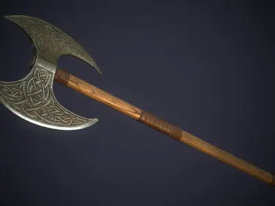 Celtic Axe - game ready model Low-poly 3D model