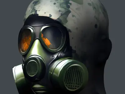 Helmet 3d model military combat Military Low-poly Low-poly 3D model 34