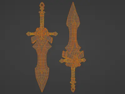Stylized Sword - Game Ready Low Poly PBR 3D Model Low-poly 3D model