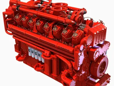 Diesel Engine Cummins 16 Cylinders 3D model