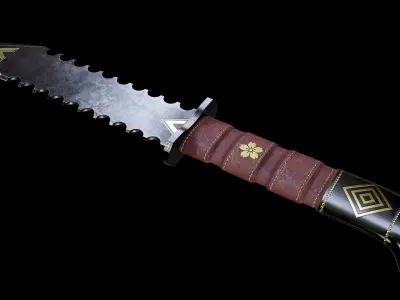 Knife two swords Low-poly 3D model purchase