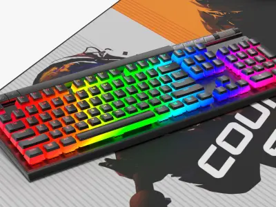 Counter-Strike 2 Gaming Set with RGB Keyboard and Mouse 3D model