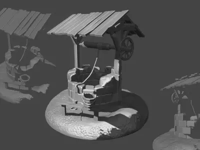 Medieval well 3D print model