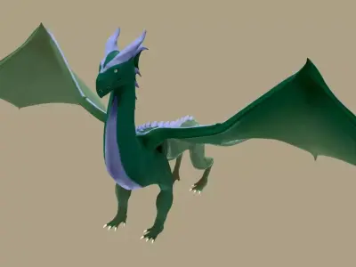 Dragon Low-poly 3D model 5