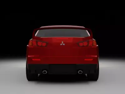 Mitsubishi Lancer EVO X Low-poly 3D model