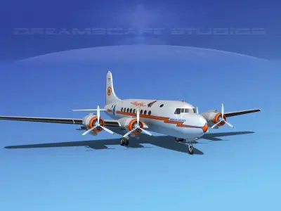 Douglas DC-4 American Airlines 3D model