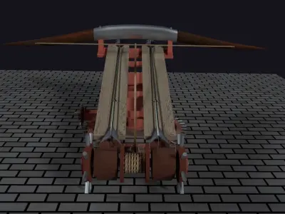 Medieval Ballista Turret Low-poly 3D model