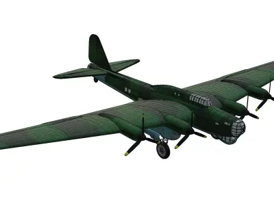 Petlyakov Pe-8 Low-poly 3D model