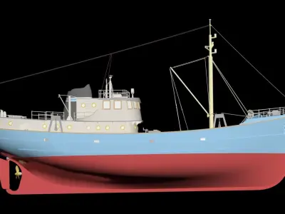 MODEL TRAWLER 3d model AND LASER CUT 3D model