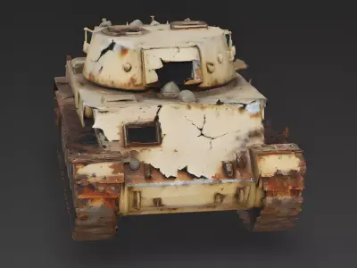 Desert Warfare Battle Tank Hull 3D Model 3D Model Low-poly 3D model