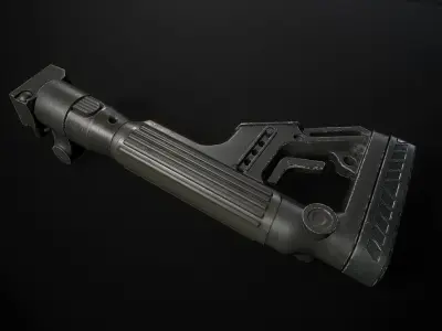Butt of the rifle AK Low-poly 3D model