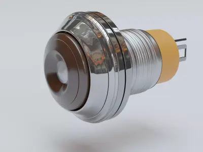 plug model metal switch with knob 3D model