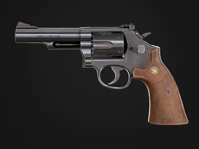 Smith and Wesson Model 19 Low-poly 3D model