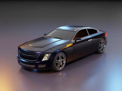 Car - Cadillac Low-poly 3D model