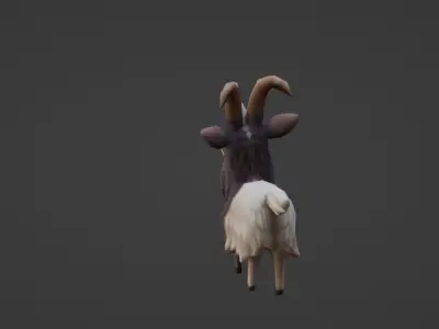 Cute Goat Low-poly 3D model