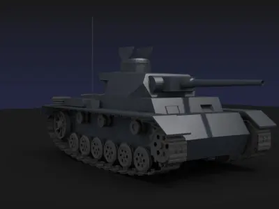 German Panzer 3 WW2 Free 3D model