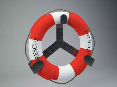 Lifebuoy life preserver with peace sign 3D model