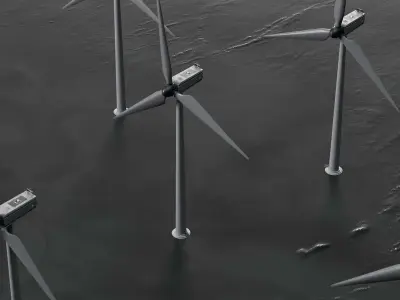 Wind Tourbine High Poly 3D Model C4D Rigged 3D model