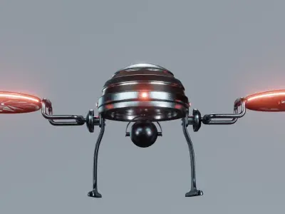Droid Drone Low-poly 3D model