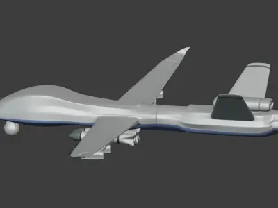 Generic UCAV - UAV - Military Combat Drone Low-poly 3D model