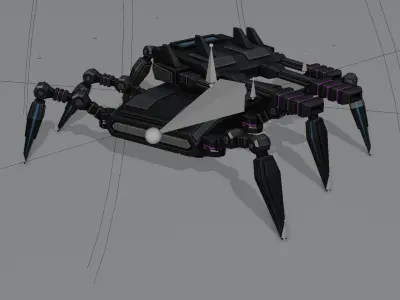 Spider Tank Low-poly 3D model