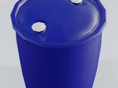 Plastic Tight Head Drum 220L Low-poly 3D model