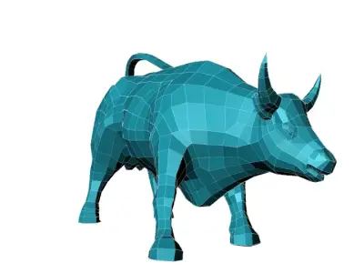 low poly bull model Free low-poly 3D model