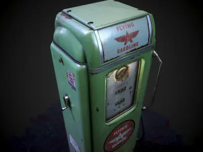 Gas pump national gasoline A62 Low-poly 3D model