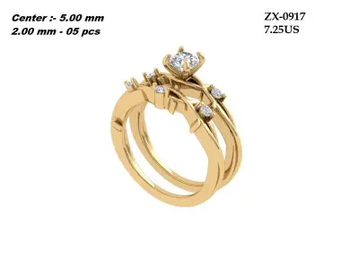 Engagement-ring 3D print model 7