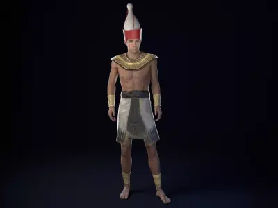 Pharaoh Rigged Low-poly 3D model