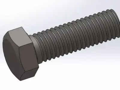 Parafuso de cabea sextavada M8x25mm Hex head screw M8x25mm Free 3D model
