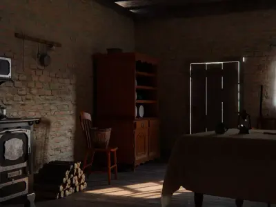 Western Kitchen 3d Scene 3D model