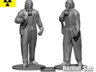 Hazmat suit Collection 1960-1980 3D Model Pack