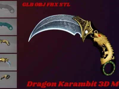 Dragon Karambit - High Poly 3D model