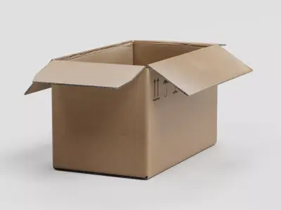 Cardboard Box V1 - Parcel Package with Symbols - Rigged 3D model