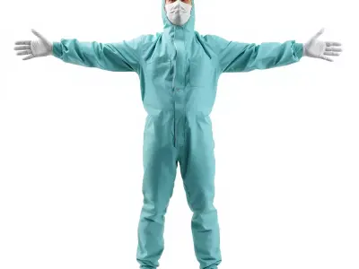 Teal Hazmat Suit model pack Low-poly 3D model