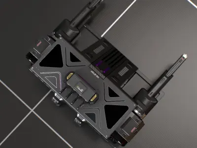Laser Turret - ASURAX2 Low-poly 3D model