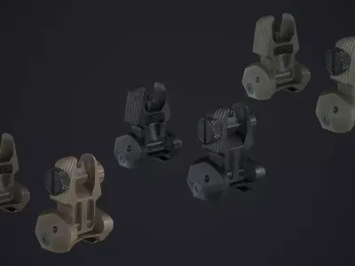 FAB Defense Flip Rear Sight Low-poly 3D model